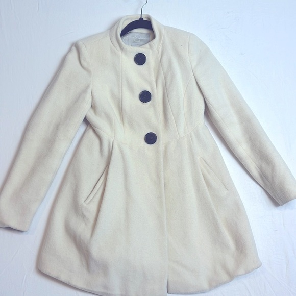 Jessica Simpson Women's Size XS Cream Color Wool Blend Winter Pea Coat - Picture 3 of 9
